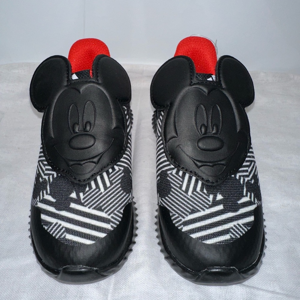 Adidas Black and Red Sneakers with Mickey Mouse Design